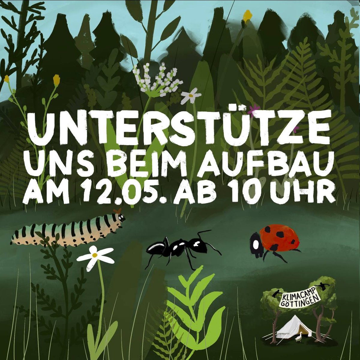 Morgen geht's los! 
Wir freuen uns sehr über Unterstützung beim Aufbau! 
Jeder Mensch, der sich vorstellen könnte zu
helfen, kann einfach zur Gauß-Weber-Anlage kommen und die Orga-Menschis sagen dann, wobei Hilfe gebraucht wird.
Last und gemeinsam ein cooles Camp gestalten!