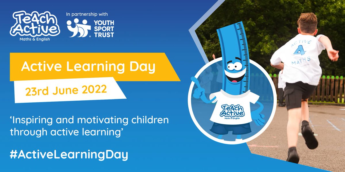 TeachActive's tweet photo. We are excited to announce that on the 23rd June 2022, we will be hosting an #ActiveLearningDay with the aim of getting 1000s of schools involved in delivering Active lessons.
Sign up now โก๏ธ https://t.co/GlXu3ML4k1
#Schools #Teachers #ActiveLearning https://t.co/5sbzWm1v5a
