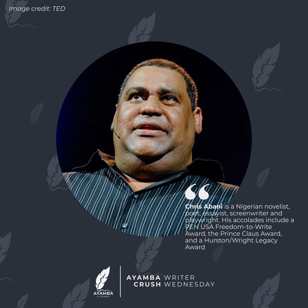 ayambaofficial's tweet photo. Few have brandished their pen in the same manner as our Writer Crush of the week, Chris Abani.
.
.
.
.
#Ayamba #AyambaLitCast #writing #writingcommunity #writercrush #writer #wcw #writercrushwednesday #ChrisAbani https://t.co/K5FQF9mbqc