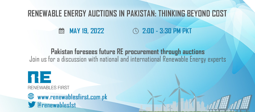 renewables1st's tweet photo. #RenewablesFirst is hosting a webinar on "Renewable Energy Auctions in Pakistan: Thinking beyond Cost". 

Join us for a discussion with national and international RE experts on how #Auctions work, best practices and risks involved #cleanenergy #solarpower #windpower #renewables https://t.co/EnfZksq7e8
