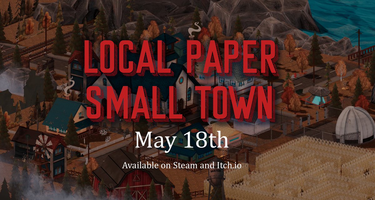 Long time no see, friends! Local Paper Small Town is finally launching for PC on May 18th. We’re excited to share our VR and newspaper game with you. Wishlist on Steam now! store.steampowered.com/app/1931980/Lo…

#indiegamedev #indiegames #gamedev #games #release #vr #vrgaming #steam #coopgames