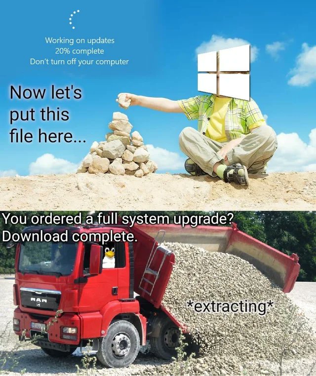 Linux vs Win system upgrade reddit.com/r/linuxmasterr…