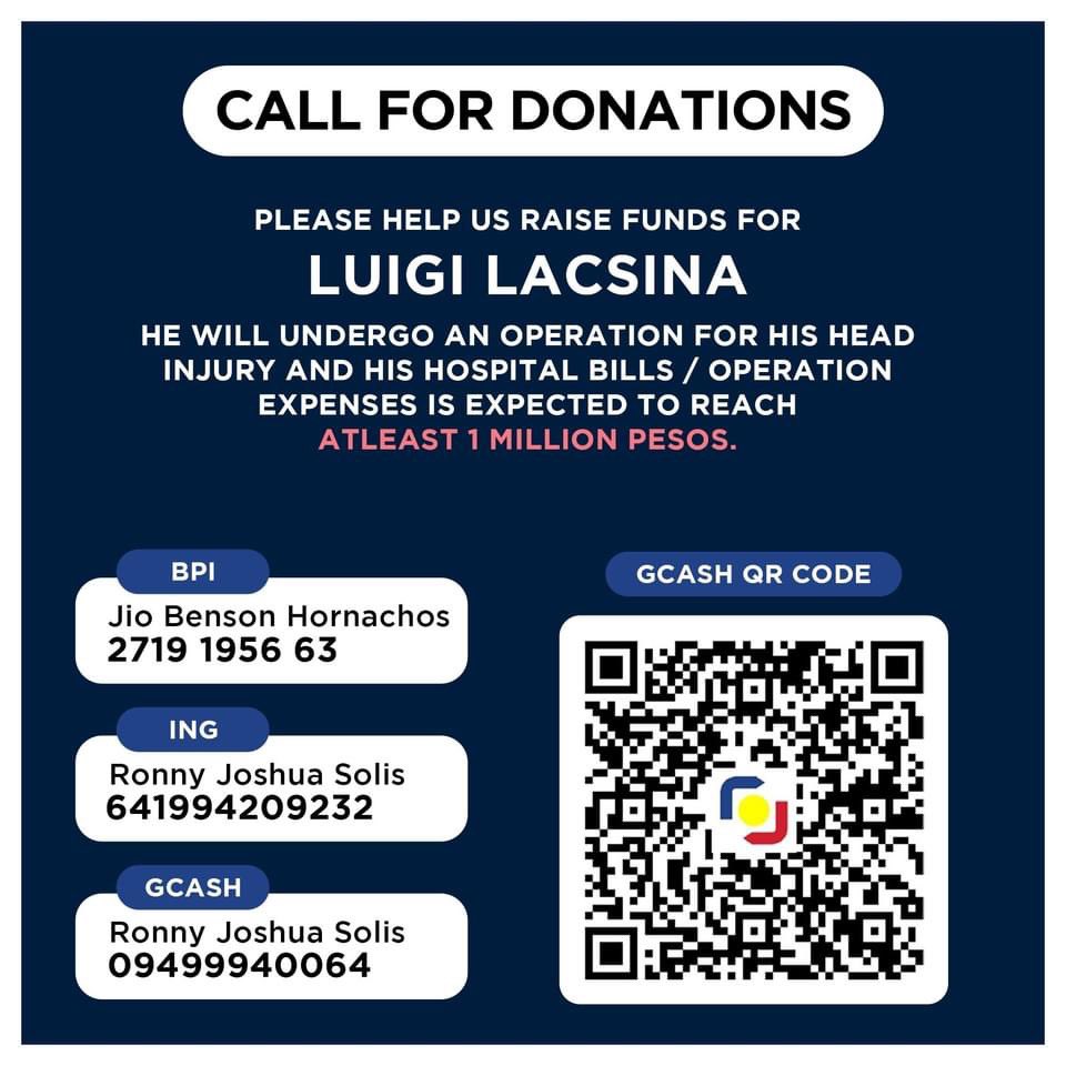 theTEENstagram's tweet photo. Humihiling lang po sana kami ng tulong para sa isa nating active volunteer sa nagdaan na eleksyon. 

Siya po ay si Luigi Lacsina. Habang papauwi sa trabaho ay naaksidente si Luigi at kailangang agarang maoperahan. Sana po ay matulungan niyo po silang makakalap ng 1M. 

Please RT https://t.co/MmmaAeNPBp