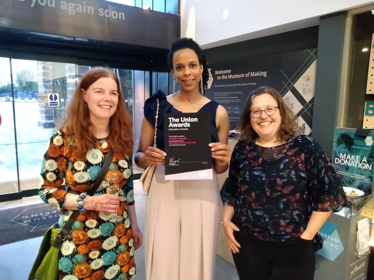Ruth_Hawley's tweet photo. Thanks to @DerbyUnion for a lovely evening at the @DerbyUni #unionawards last night. Good to see other students &amp; staff from @DerbyOT in person on the night 😊 
Huge congratulations to @DerbyOT's @OdreikaM_7  &amp; @CN1539 for winning/being runner up. https://t.co/osMhApdMcD