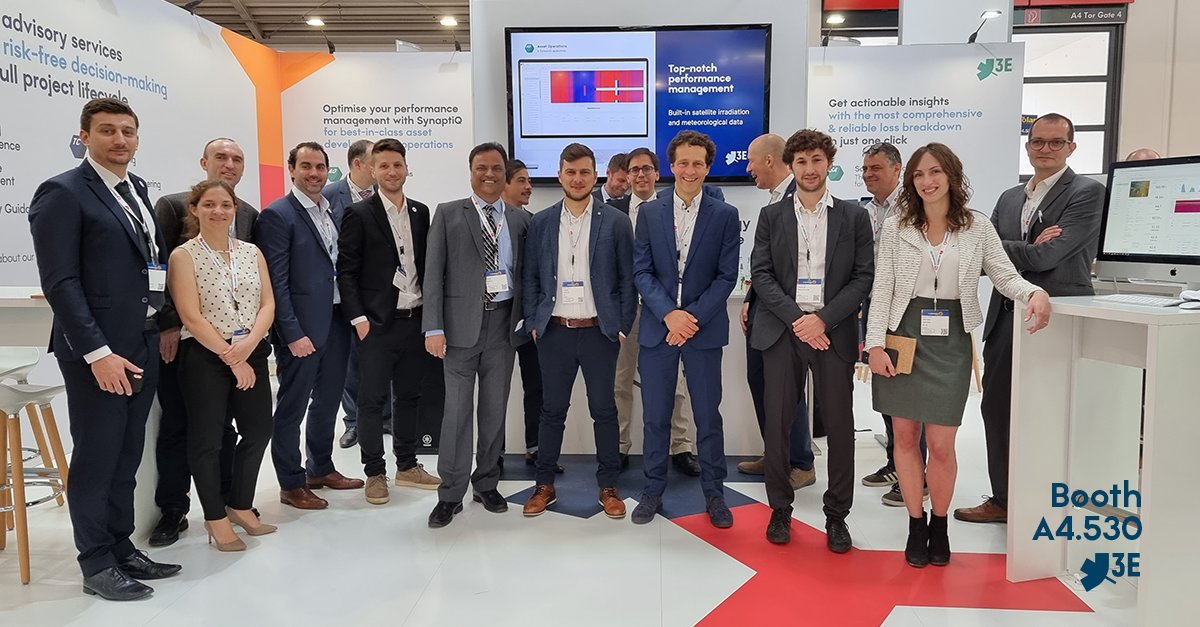 3E_renewables's tweet photo. 🇩🇪 🇪🇺 The 3E team is ready to present you our #SynaptiQ #SaaS applications and technical advisory services at #Intersolar. Come and say hi at booth A4.530! https://t.co/Z0JWjdSkxi