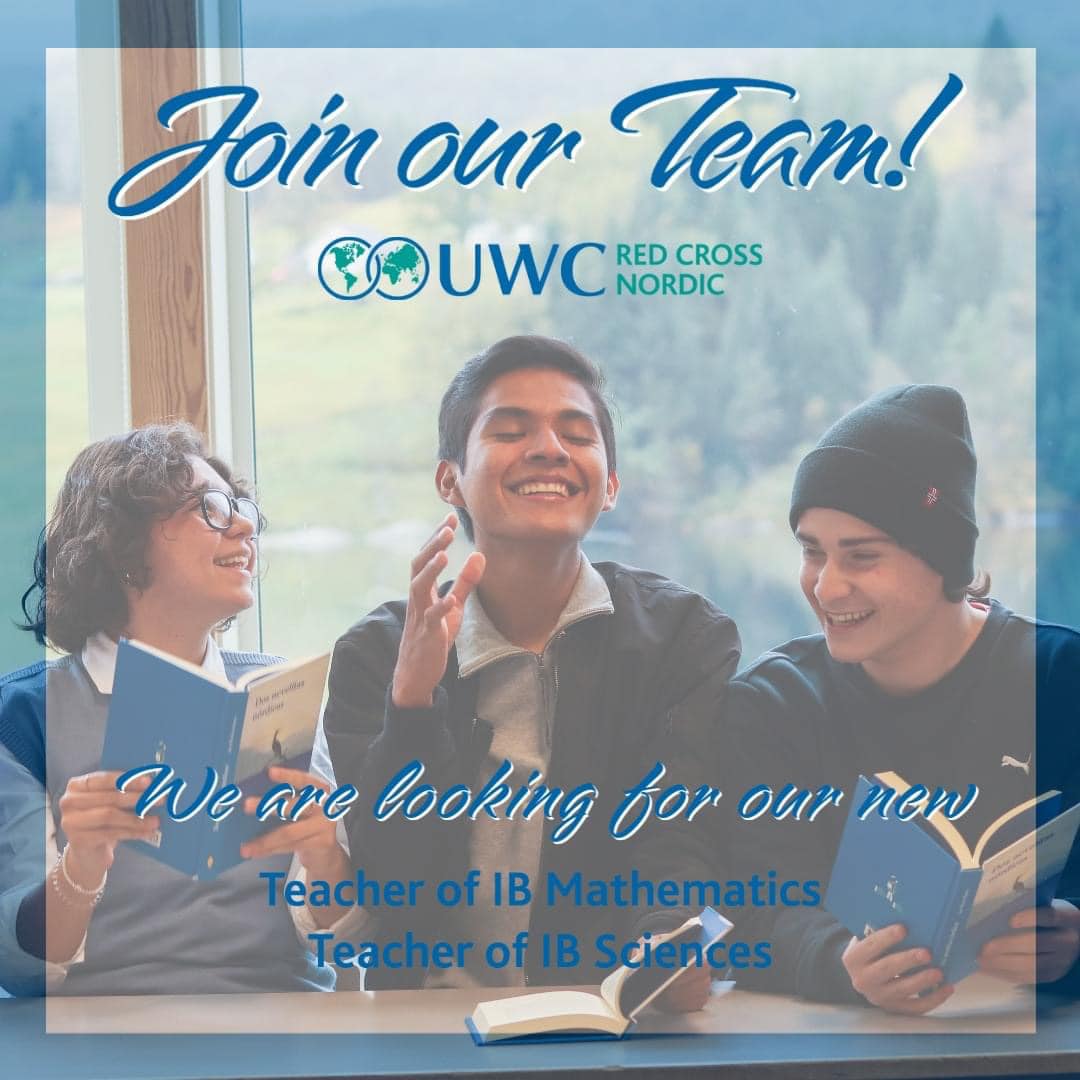 We are looking for our new teacher of mathematics and teacher of sciences. Please contact us if you would like to be one of our new colleagues or if you know someone who would be a great addition to our team.
For more information visit our website: uwcrcn.no/vacancy/