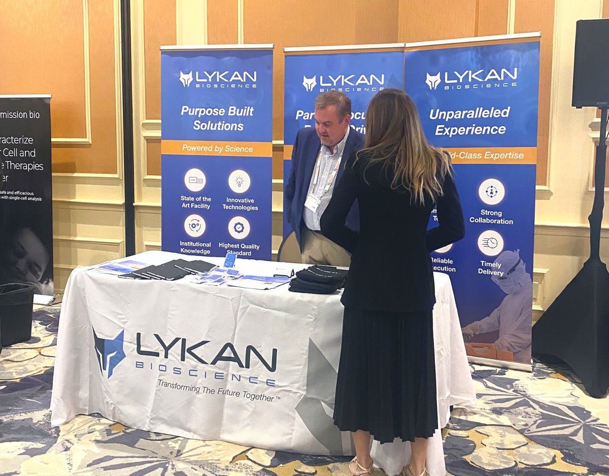 lykanbio's tweet photo. The Lykan team is here at the Allogeneic Cell Therapies Summit! Meet us at booth No. 1 to learn more about how Lykan can partner with you on your cell therapy development and manufacturing efforts!
#celltherapy #celltherapydevelopment #celltherapymanufacturing #innovation https://t.co/dzeGnG4PLO