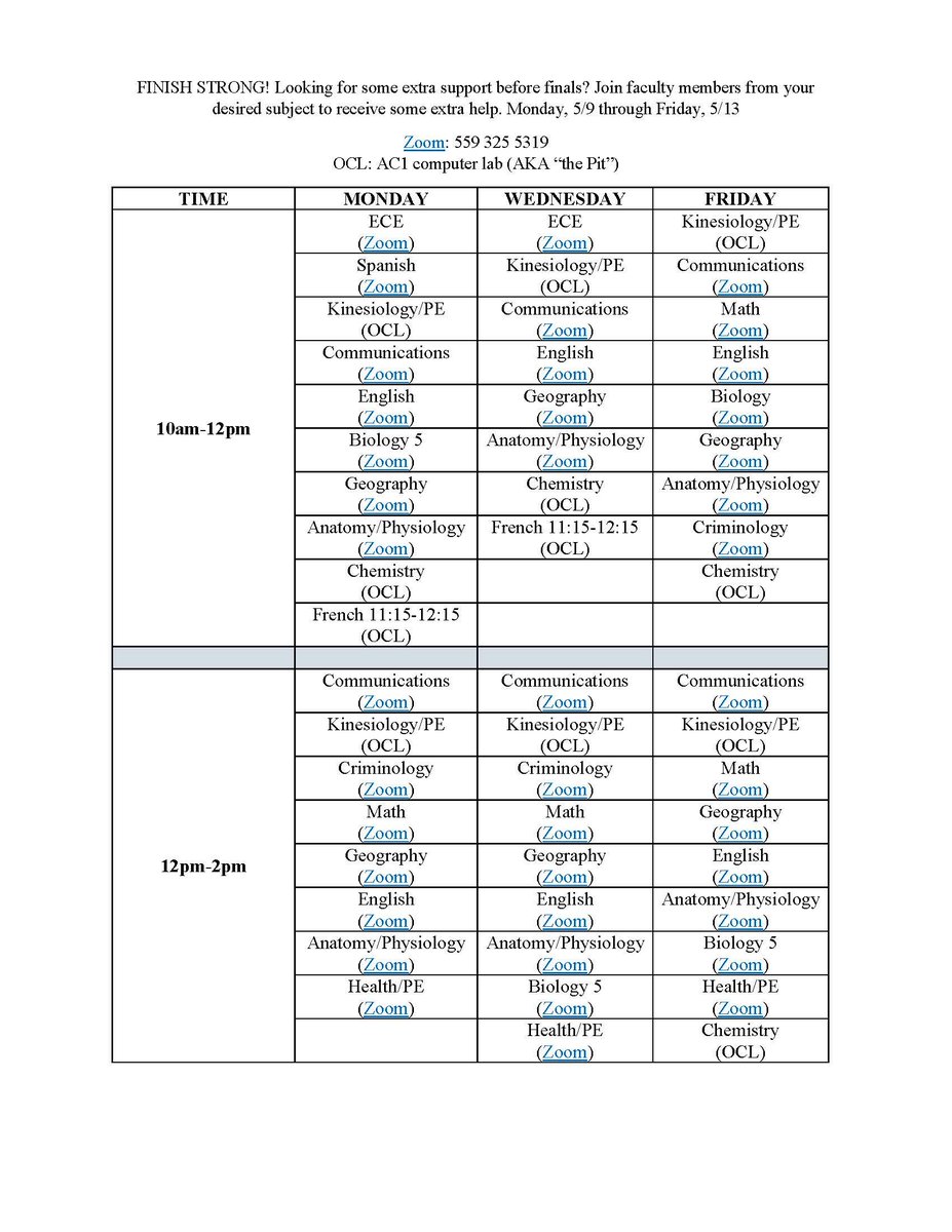 ClovisCollege's tweet photo. The @Clovistutorialcenter is #HerToHelp with finals by offering tutorial services in various subjects in-person and online. Visit AC1-137 or via Zoom Meeting ID 559 325 5319. Questions: Call 325-5248
#Clovis #ClovisCommunityCollege #CCCFinishStrong https://t.co/CnvFMaKm3X