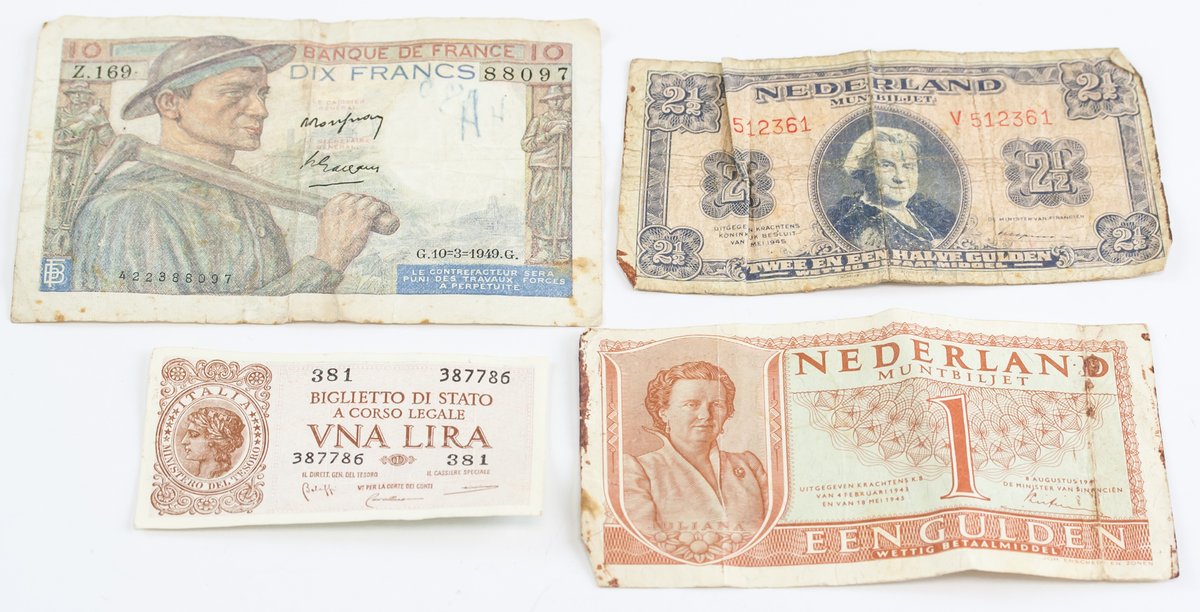888auctions's tweet photo. Lot of Four Netherlands, France, Italy Currency
(Bidding starts at $1 - Auction Ends: May 12th at 8:00pm)

View item at: https://t.co/U4h4dCC7LV

#numismatics #numismaticssociety #numismaticsforever #banknotes  #banknotesoftheworld #banknotesworld #banknotescollection https://t.co/GaiyVdoHV9