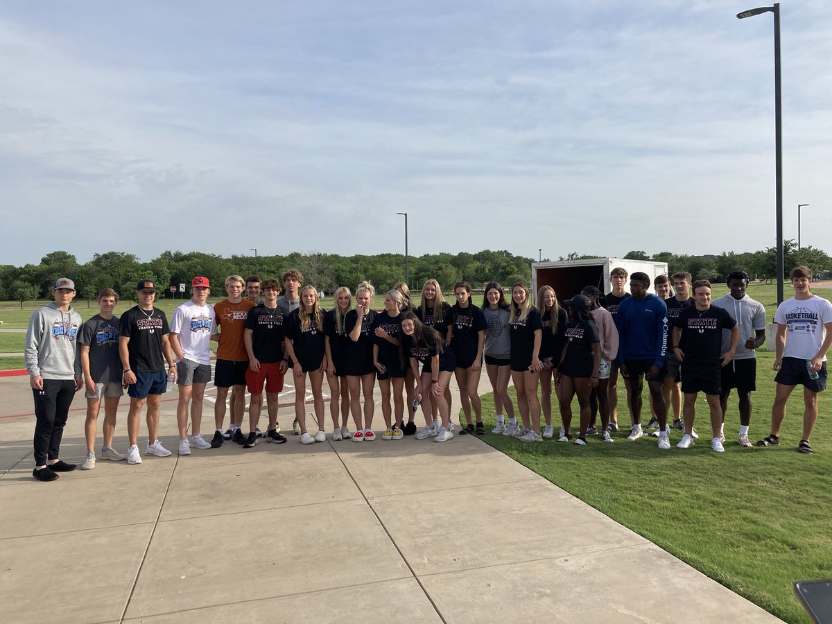 AISDHSTrackCC's tweet photo. 218 to ATX. Safe travels to all the teams going to state. https://t.co/OwTFm0Mchf