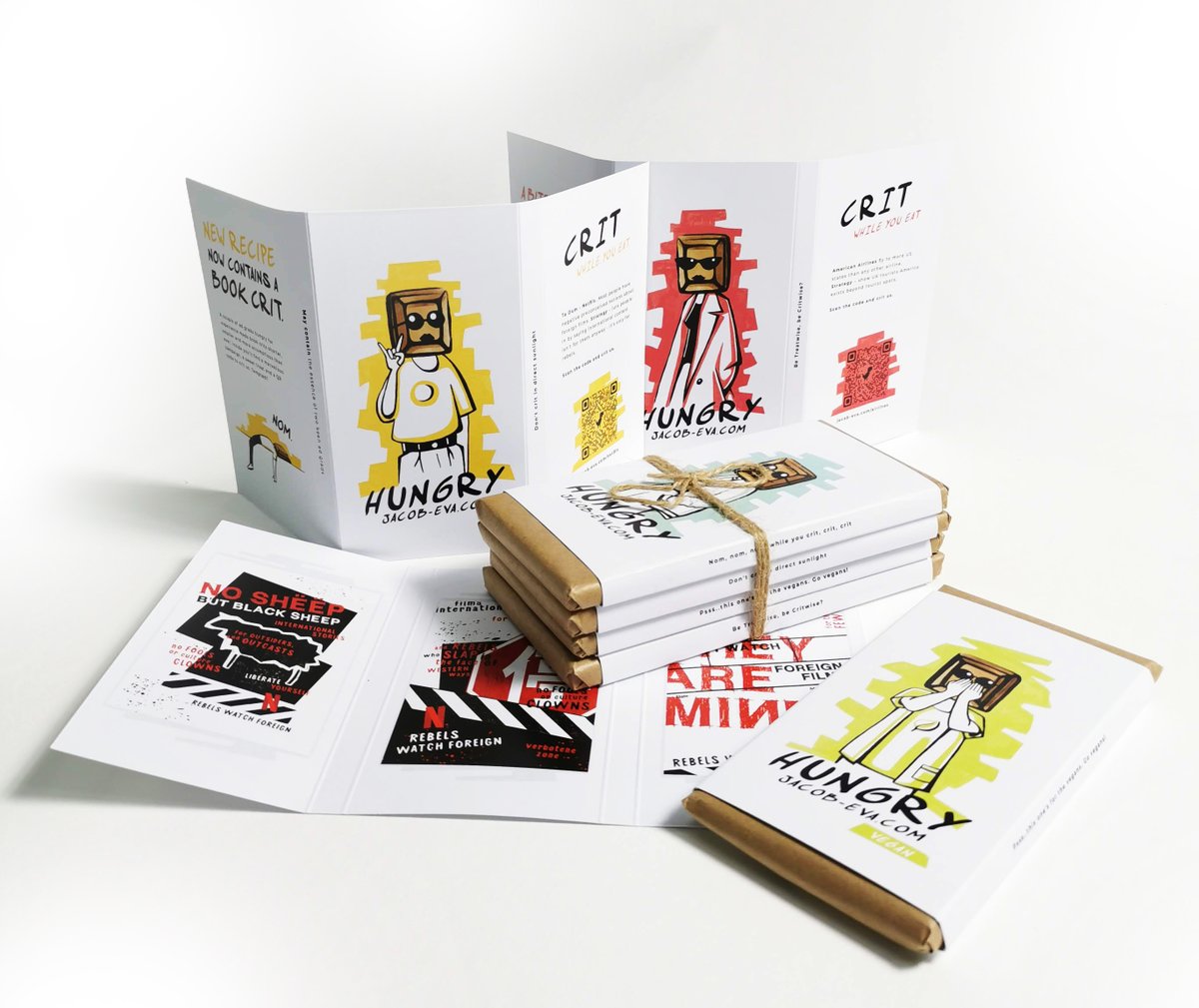BudvytyteEva's tweet photo. Book crits take time and are all usually for the benefit of the student. So we wrapped our book around chocolate - complete with a QR code and website to crit us, we’re hand-delivering them to London agencies. Take a look: https://t.co/NY1g81S1I7
#advertising #bookcrit https://t.co/qJGxzf9sGY