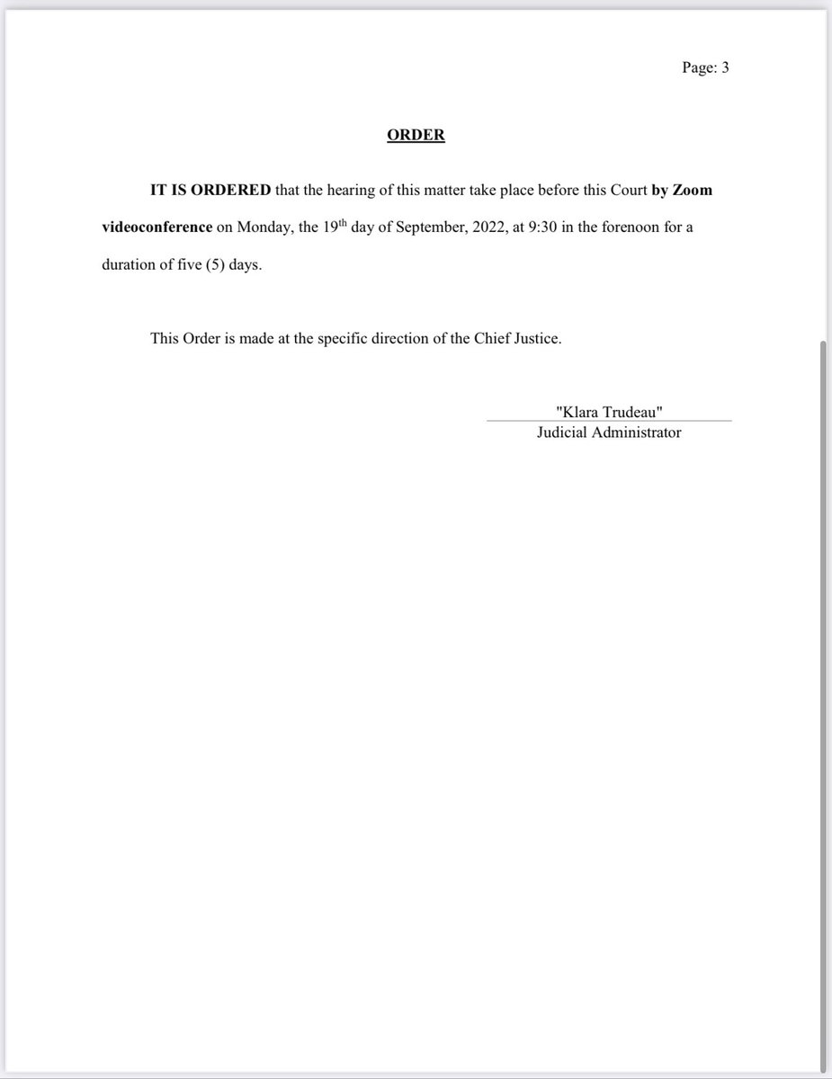 I, along with former premier Brian Peckford and others, am challenging Trudeau’s ban on travel for the unvaccinated. 

The Federal Court today told us it will hear our case on  September 19.