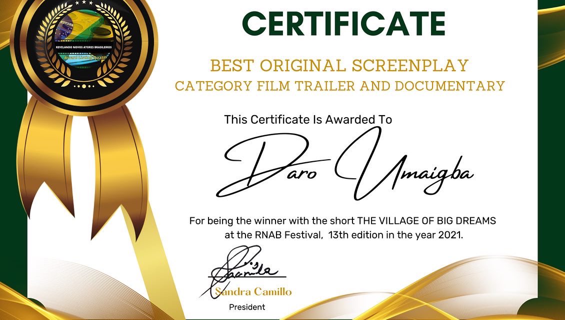 sowore's tweet photo. A docu-movie on @sowore’s life growing up in a small village-Kiribo in Ondo state-“The village with big dreams” won a small film @festivalrnab festival award in Brazil. #WeCantContinueLikeThis https://t.co/Jgp23uHO1M
