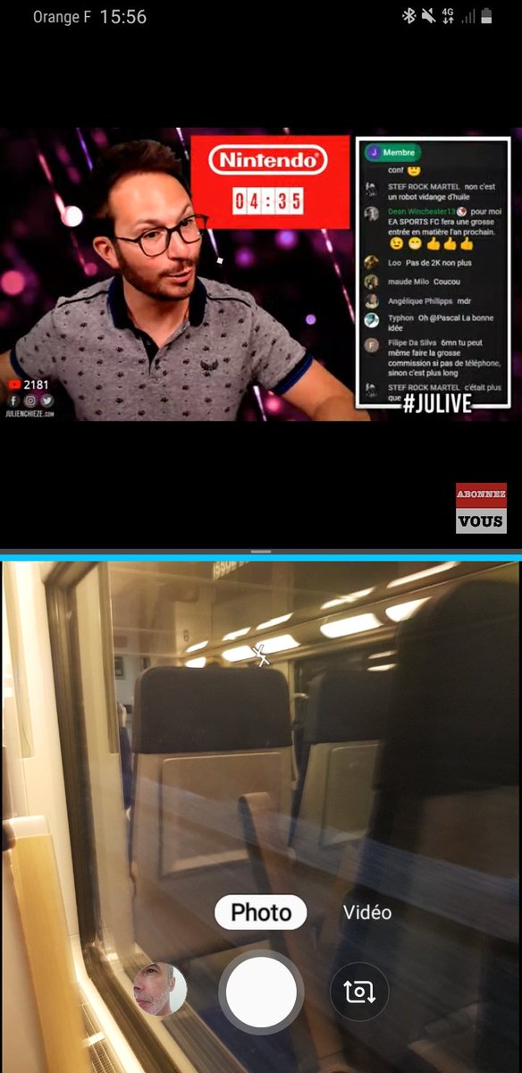 ReadyVR1's tweet photo. #JuLive
Dans le train, en direct avec @JulienChieze ! Tchou Tchou !
Nintendo direct.
https://t.co/HPlRDHGG7k https://t.co/z9a9aQHnNG