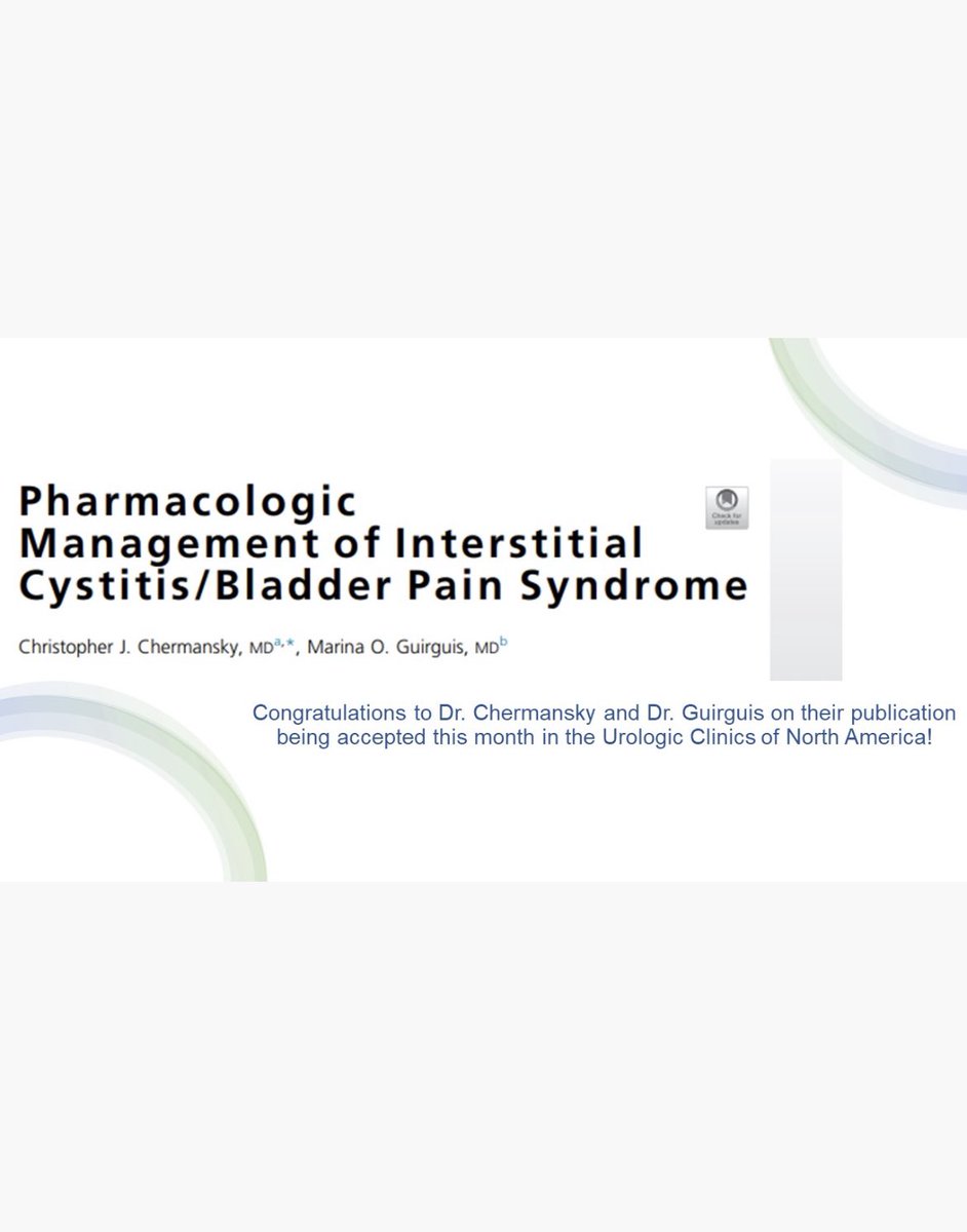 MageeUroGyn's tweet photo. Congratulations to Dr. Chermansky and Dr. @MGuirguisMD for this fantastic summary! #painfulbladdersyndrome https://t.co/lPA6nSrU5e