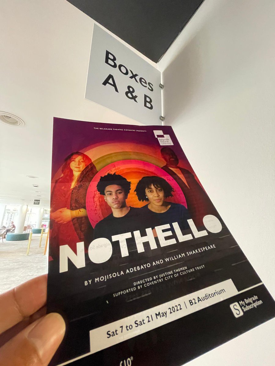 We want to send a huge CONGRATULATIONS to #FamilyTree award-winning writer @adebayomojisola on #nothello @BelgradeTheatre. To all the cast, creative & production team absolute TERRFIC job! Sending you all well wishes. On at Belgrade Theatre until 21st May. Don’t miss it!