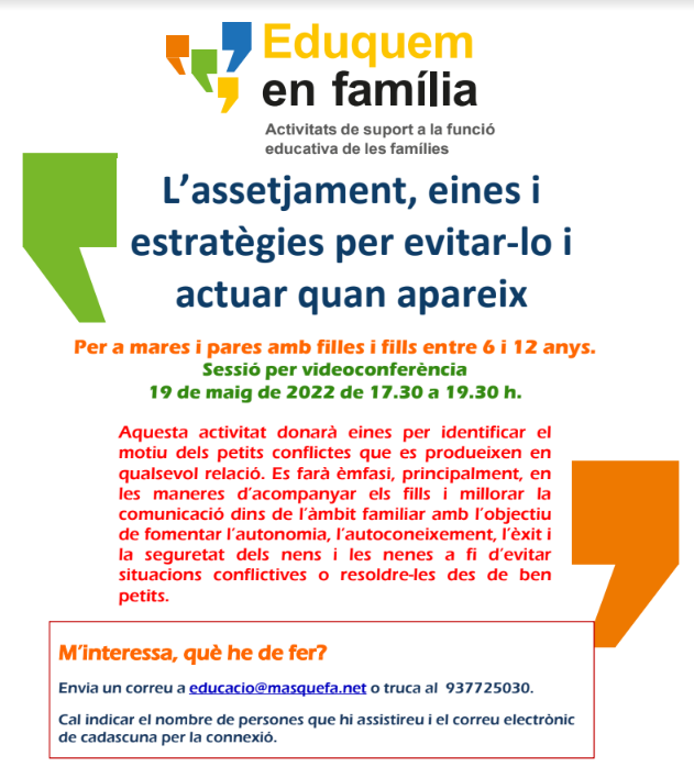 fontdelroure's tweet photo. L'ssetjament, eines i estratègies per evitar-lo i actuar quan apareix. @AjMasquefa @educadiba #dibaoberta @diba #ampafontdelroure https://t.co/PuoASihB9b