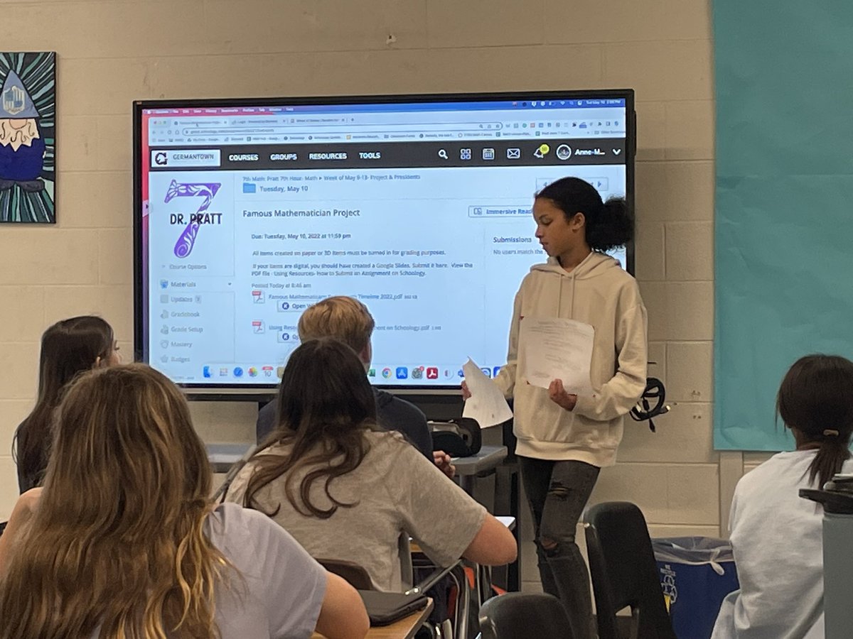 hmsmustangs1's tweet photo. Students created multi genre artifacts that represent a famous mathematicians. They presented their creations.#WeAreHMS #famousmathematicians https://t.co/mtesw3dcv9