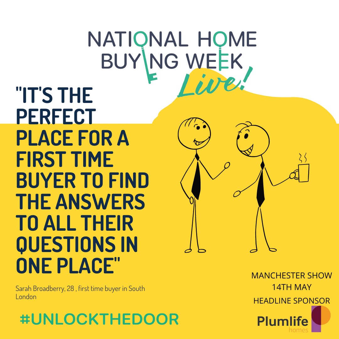 We're delighted to be the headline sponsor at the National Home Buying Week: Live in Manchester this Saturday 14th May. This is a FREE one-stop shop to help first timers step on the property ladder. Register to join us below! #Manchester #UnlockTheDoor
eventbrite.co.uk/e/national-hom…
