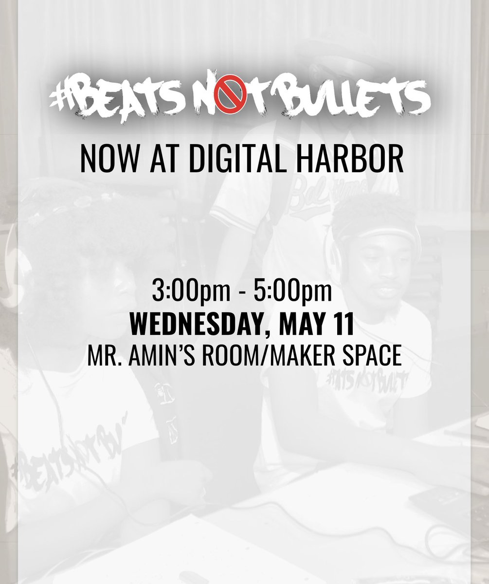 jessfedderly's tweet photo. Beats Not Bullets and @MCBravado will be at @RealDHHS today after school at 3 PM in the Maker Space! Be there! 🔥🔥🔥 https://t.co/vKkndQxM3R
