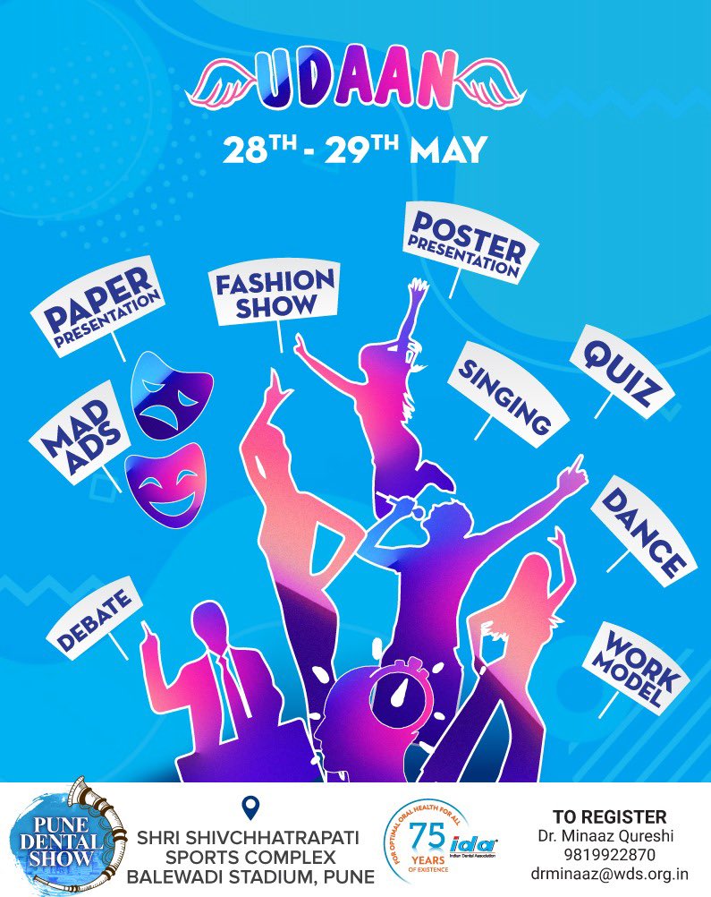 ida_head_office's tweet photo. #pune #dentalshow #udaan #paperpresentation #poster #fashionshow #madads #debate #singing #quiz #dance #workmodel #convention #lectures #tradefair https://t.co/COWNftR1O9