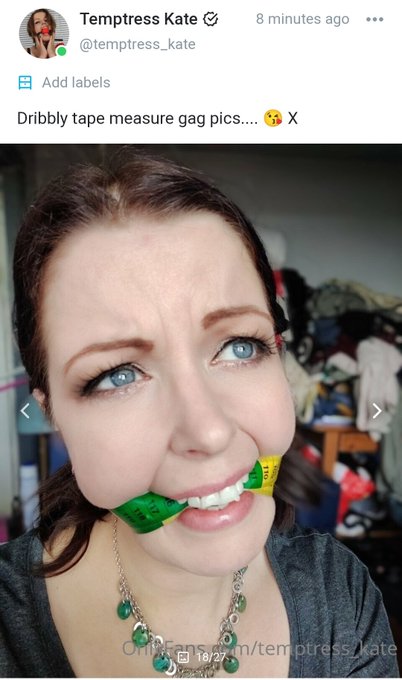 New photos on my @onlyfans click my profile for link!
Dribbly (measuring) tape gag.... #gagged #Tapegagged