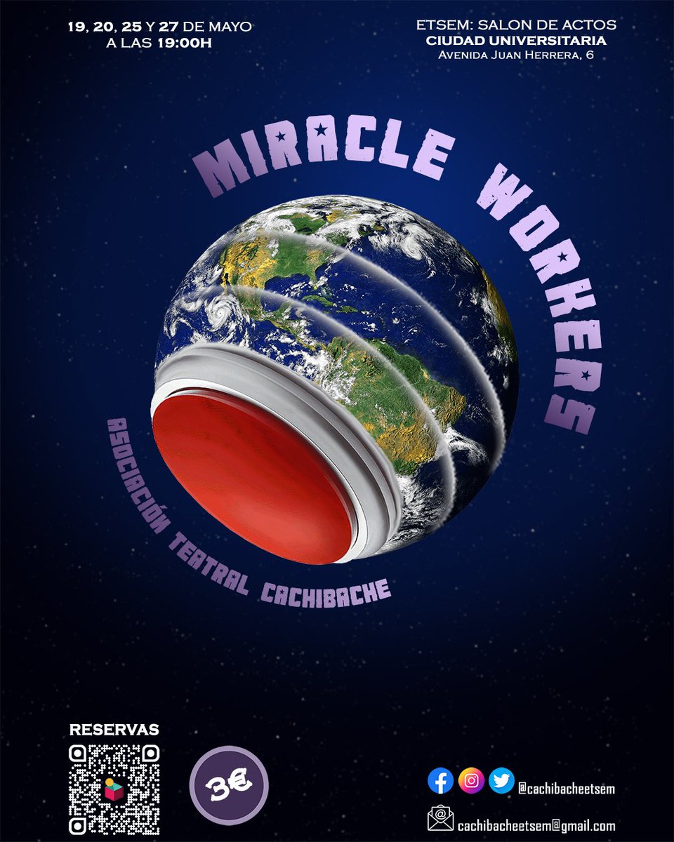 CachibacheETSEM's tweet photo. No os pasa que...

✨✨✨MIRACLE WORKERS✨✨✨

🎟️ RESERVAS:🎟️ https://t.co/uuQntKaNrr https://t.co/UocOtLdZ3u