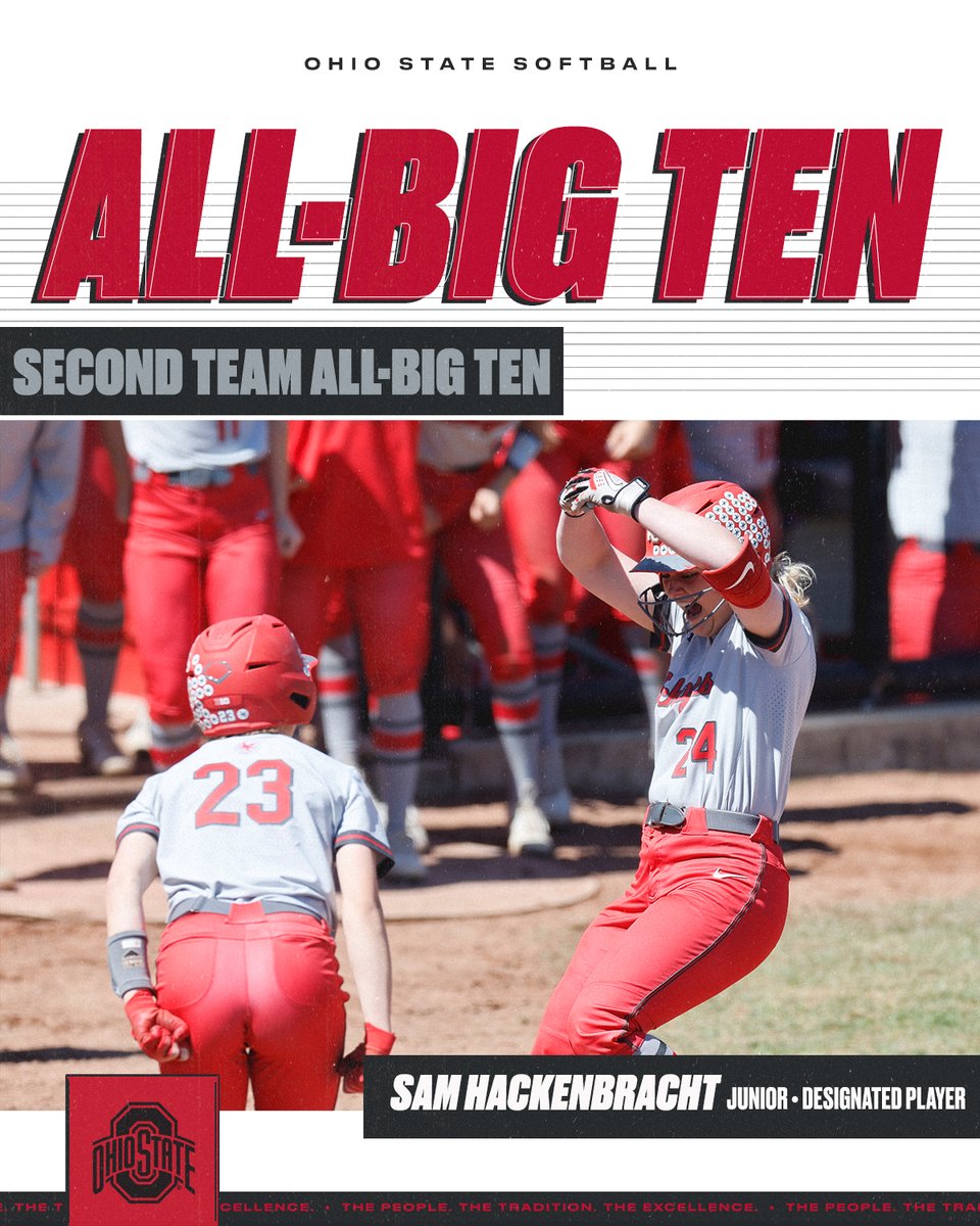 OhioStateSB's tweet photo. 𝗦𝗲𝗰𝗼𝗻𝗱 𝗧𝗲𝗮𝗺 𝗔𝗹𝗹-𝗕𝗶𝗴 𝗧𝗲𝗻

Unquestionably one of the best hitters in the Big Ten. @sam_hack24 earns all-conference honors for the second time in her career.

#GoBucks https://t.co/iscFg7GLk5
