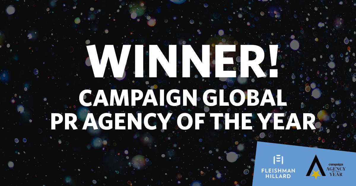 Fleishman's tweet photo. We’re @Campaignmag's PR Agency of the Year for the second year in a row! 🎉👏

Learn more about this 2021 Campaign Global Agency of the Year accolade here: https://t.co/EbJGQkemG8

#CampaignAOY https://t.co/GkqaEMcuKg