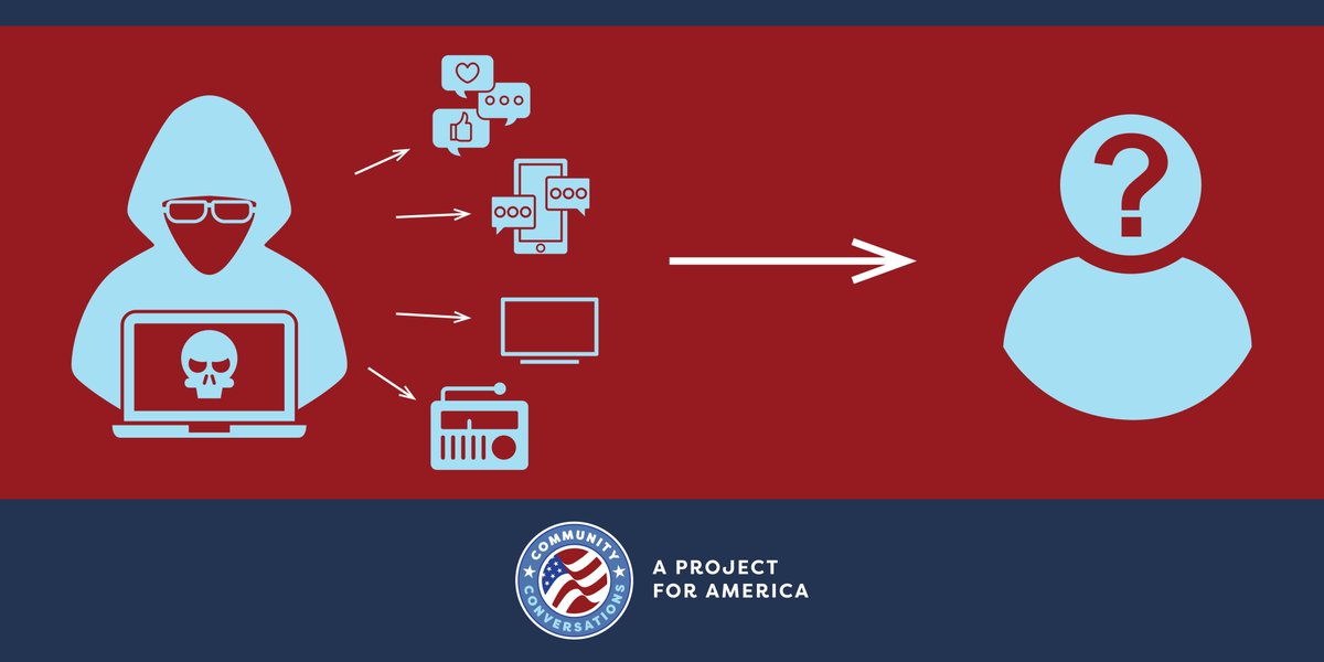 Project4America's tweet photo. Foreign adversaries target different groups with online #disinformation. So, we're breaking down their criminal tactics and how they use them for each group.
Follow along to learn how you can help #DisarmDisinformation online. https://t.co/LJHUEVf3xp