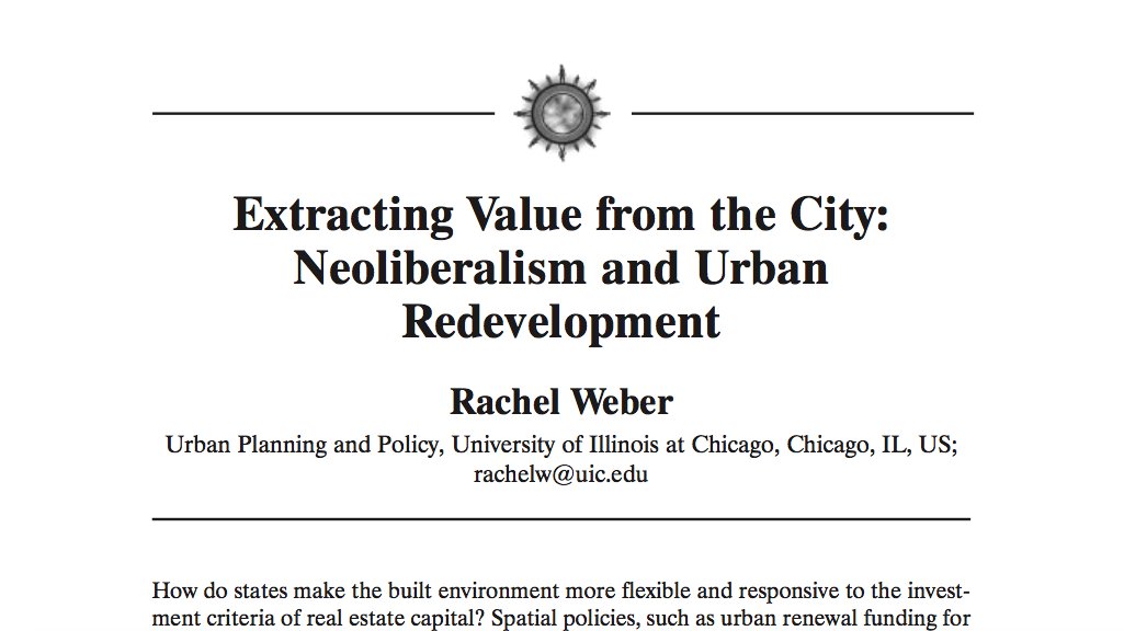 NeilGray00's tweet photo. Re-reading - for the umpteenth time - one of my favourite ever texts on the political economy of urban space and the devaluation/revaluation dynamic. Still learning from it. @soyrachelweber https://t.co/plGd7DBltF