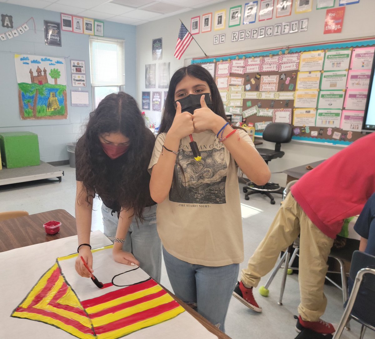 HolmesDrama's tweet photo. Time to paint some puppet show backgrounds. #painting #puppets #planpracticeperform https://t.co/wPU5jR3o2A
