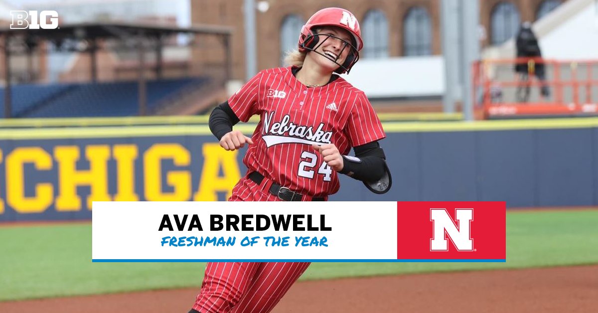 Congrats to Ava Bredwell of <a href="/HuskerSoftball/">Nebraska Softball</a>, the #B1GSoftball Freshman of the Year!

🗞️ bit.ly/3l4ya5u
