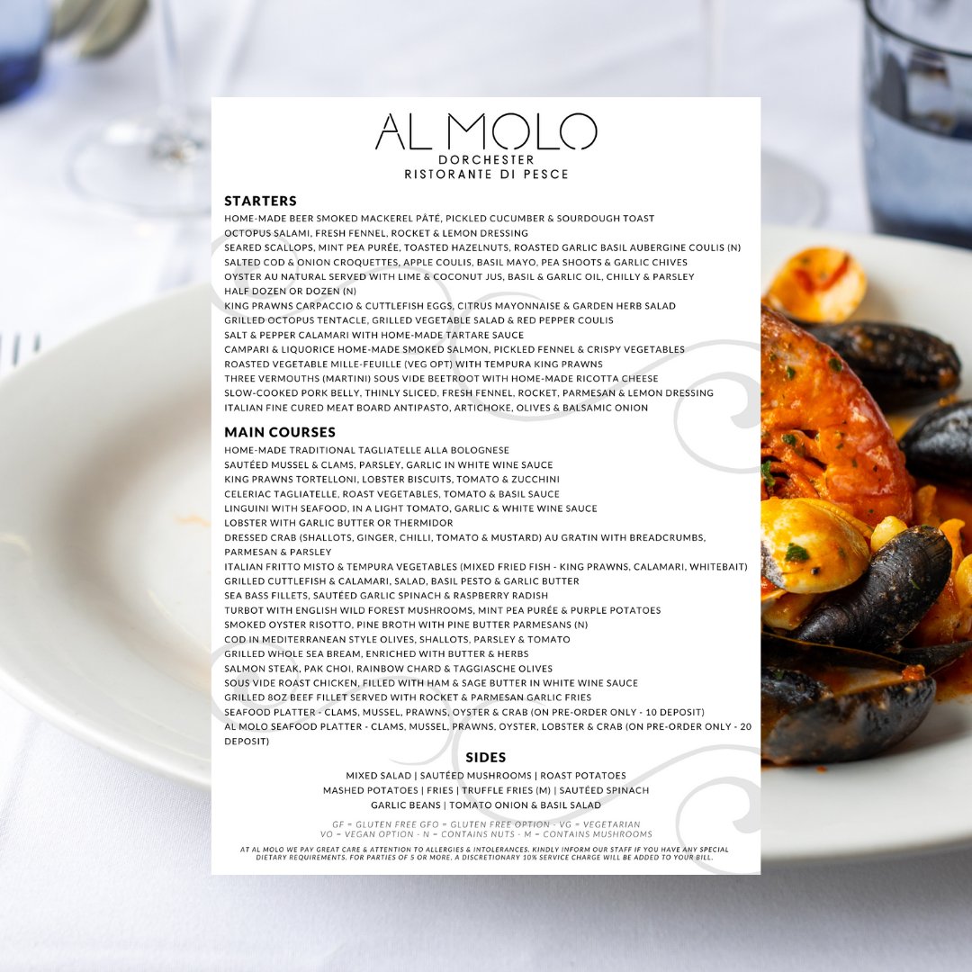 AlMoloDorch's tweet photo. Here's a taste of what may be on our À La Carte menu when we launch. #dorchester #launchmenu #menu #restaurant https://t.co/eYAZIeAFIS
