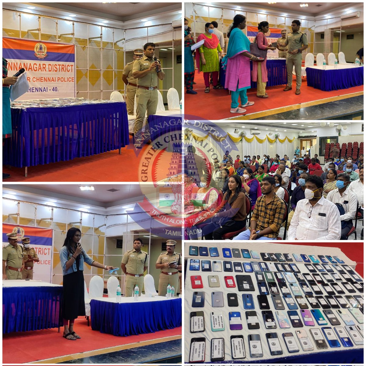 126 missing mobiles phones were recovered in the last two months by Anna Nagar cyber crime team and were handed over to public today. <a href="/chennaipolice_/">GREATER CHENNAI POLICE -GCP</a>