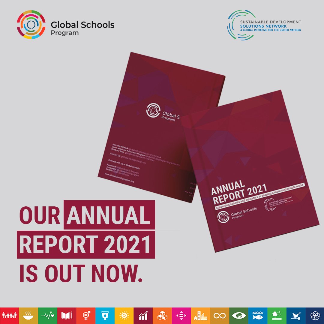 📣In 2021, <a href="/SDGsinSchools/">Global Schools Program</a> trained 500+ teachers, expanded to ~1,300 schools, reached 27,000+ students, and translated our lesson plans into 8 new languages. 
Check out  our Annual Report 2021 to learn more. 
👉globalschoolsprogram.org/annualreport
#globalschools #GSAnnualReport