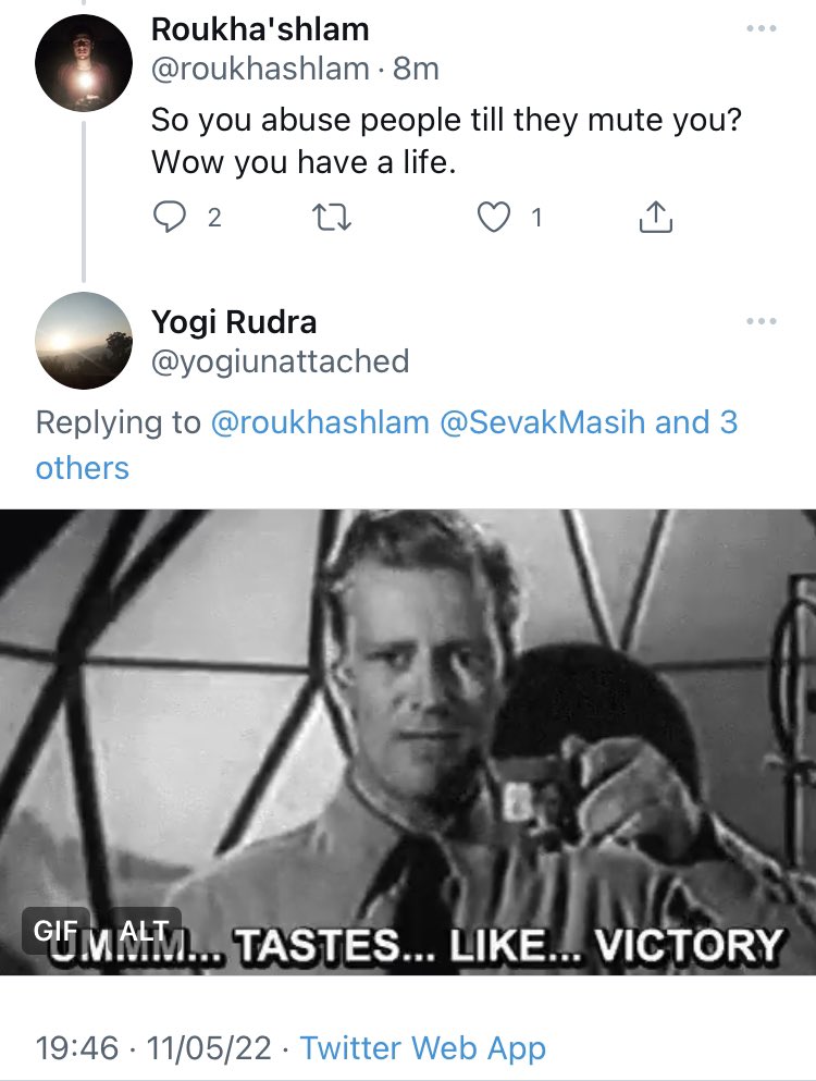 SevakMasih's tweet image. By muting him, @AnnPran1 obviously has scored a victory over the septic-tank Yogi. 

#SanghiLogic 👇👇👇