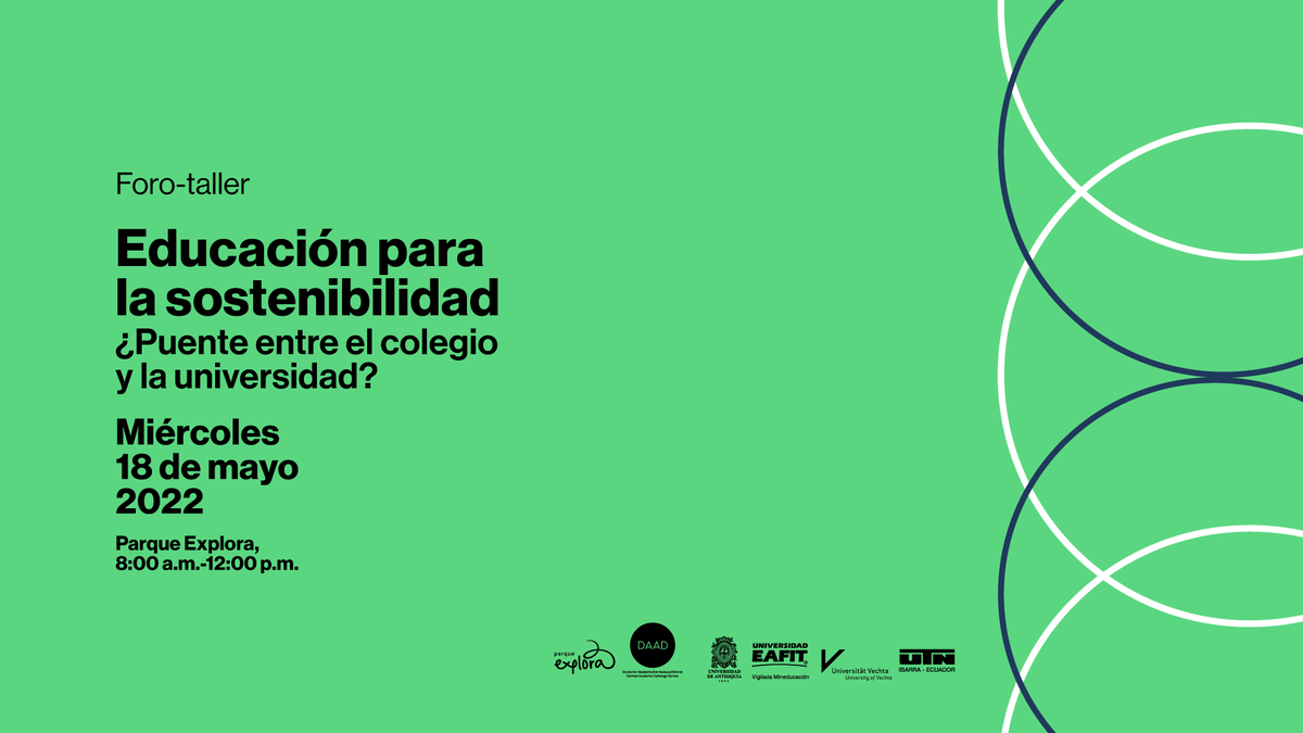 Alejo_AlvarezV's tweet photo. Docentes de colegios y universidades en el Valle de Aburrá: ¿les interesa educar para la sostenibilidad? 🌎🤓 Asistan a este Foro-taller con expertas y expertos de Costa Rica, Chile, Brasil, Colombia, Ecuador y Alemania. 
Pre-registro [Cupos limitados]👇
https://t.co/Irlr5hnsFO https://t.co/N15gzWCUBa