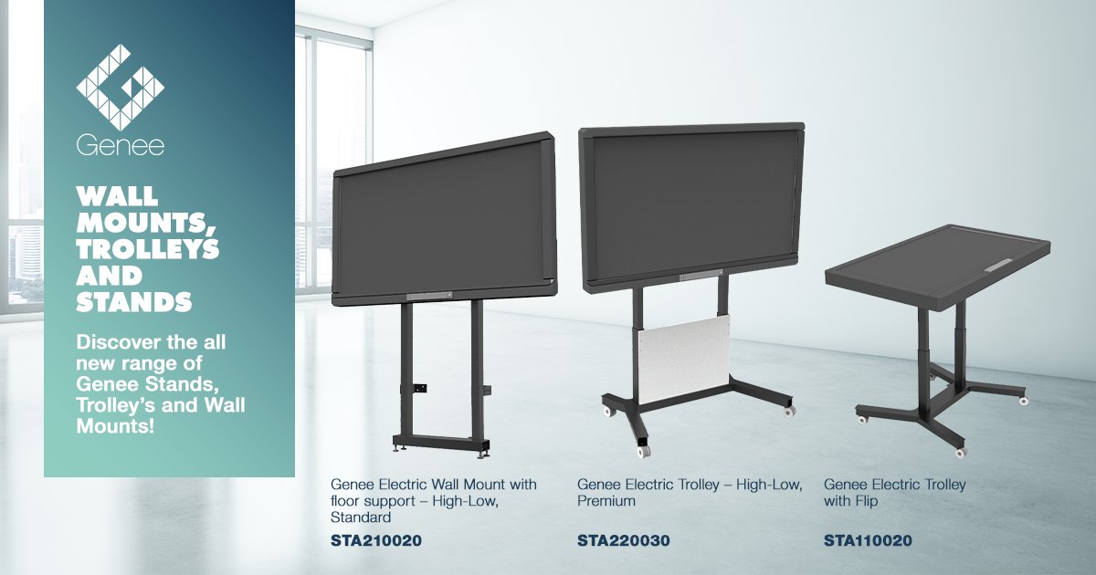 geneegroup's tweet image. Did you know we manufacturer a range of wall mounts, trolley's and stands?

These fit our G-Touch range of interactive displays as well as other manufacturers. 

Call us now to find out more! 01902 390 862 

#wallmounts #av #interactivedisplays #accessibility #avsolutions