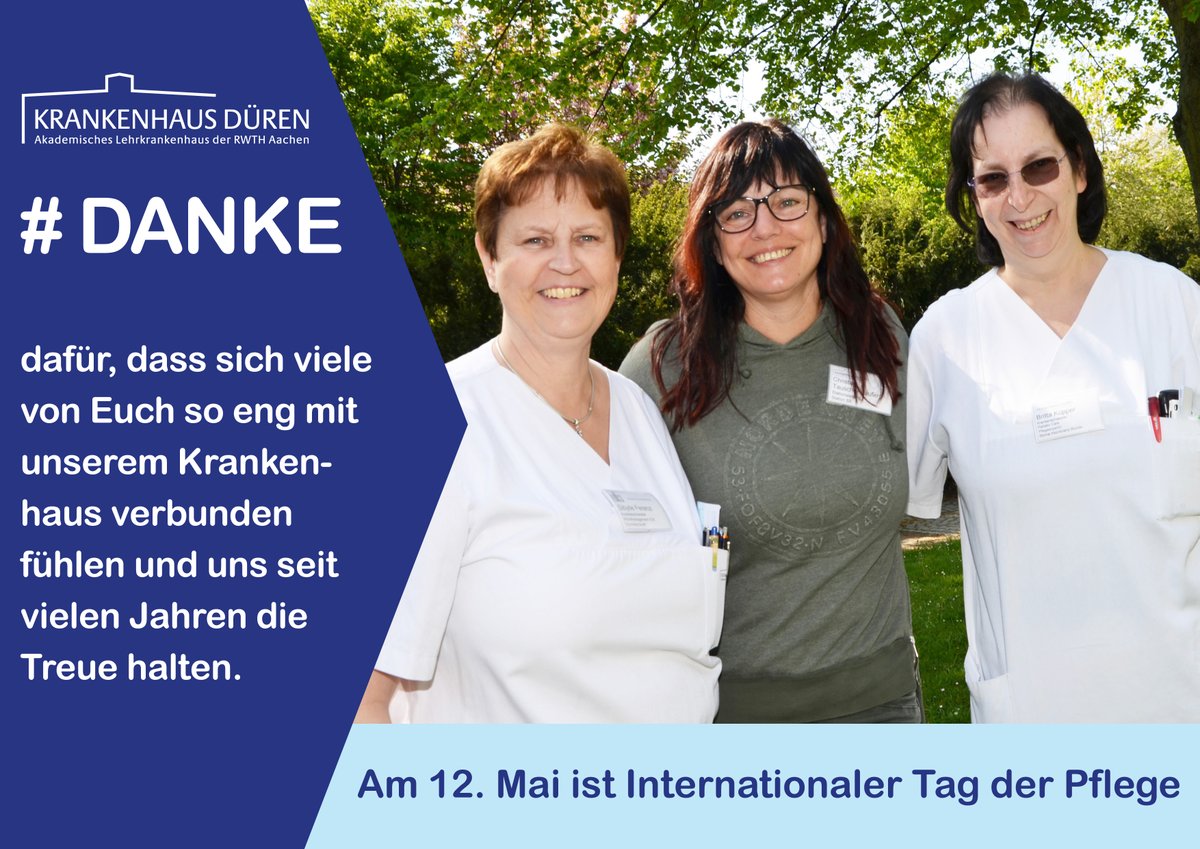 Tag der Pflege – das ist für uns jeder Tag! Bis zum offiziellen Datum am 12. Mai nutzen wir die Zeit, um Danke zu sagen. Heute geht das Dankeschön stellvertretend an Sibylle Ferenzi, Christa Tauscher-Laufer und Britta Küpper. #krankenhaus #düren #pflegemitherz #danke