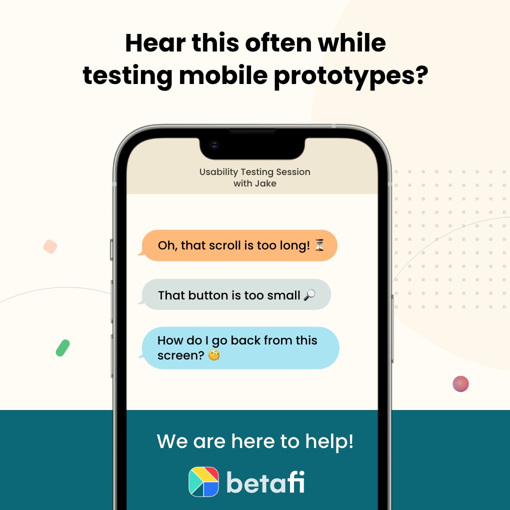 betafi_co's tweet photo. You started a usability study, did 7 interviews but all you found was that the scroll is too long, where is the back button. Because you tested in the wrong context.
With Betafi, you test right to build right.
#usabilitytest #rongfeedback #testright #mobileapps #buildright https://t.co/9PVlFPb8SR