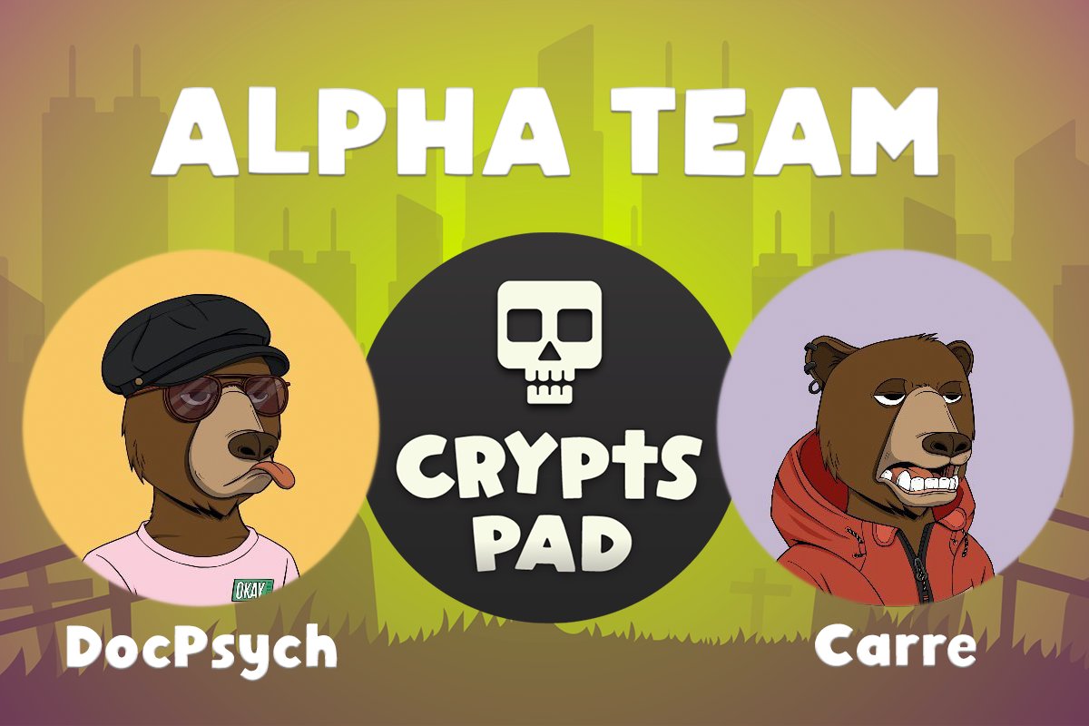 CryptsPAD | 94% STAKED (@cryptspad) on Twitter photo It's official! We're thrilled to present our Alpha NFT Team:
- <a href="/DocPsychLegend/">DocPsych💚 ✳️🚀</a> from <a href="/TrippinApeNFT/">Trippin’ Ape Tribe</a>, <a href="/GenerousRobots/">Generous Robots 🤖 NFT Leveraged Trading</a> and <a href="/Suteki_NFT/">Suteki</a> 
- <a href="/Carre991/">Carre991</a> from <a href="/thugbirdz/">thugbirdz ¬¬</a> 
#NFTCollection #NFTCommunity #NFT #Solana #SolanaNFTs #NFTartist #NFTProjects  #NFTartwork #DAO #alphahunters It's official! We're thrilled to present our Alpha NFT Team:
- <a href="/DocPsychLegend/">DocPsych💚 ✳️🚀</a> from <a href="/TrippinApeNFT/">Trippin’ Ape Tribe</a>, <a href="/GenerousRobots/">Generous Robots 🤖 NFT Leveraged Trading</a> and <a href="/Suteki_NFT/">Suteki</a> 
- <a href="/Carre991/">Carre991</a> from <a href="/thugbirdz/">thugbirdz ¬¬</a> 
#NFTCollection #NFTCommunity #NFT #Solana #SolanaNFTs #NFTartist #NFTProjects  #NFTartwork #DAO #alphahunters