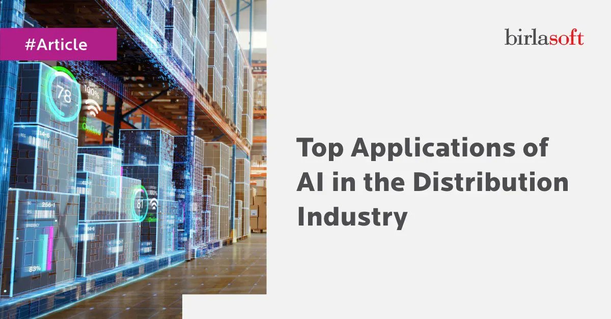 birlasoft's tweet photo. Read this article to learn about the applications of #AI in the distribution industry and how it holds the power to reshape the way we see the distribution landscape. Click here - https://t.co/LLBaGoIZGb

#AI #DistributionIndustry #SupplyChain https://t.co/iW6uyRXvFk