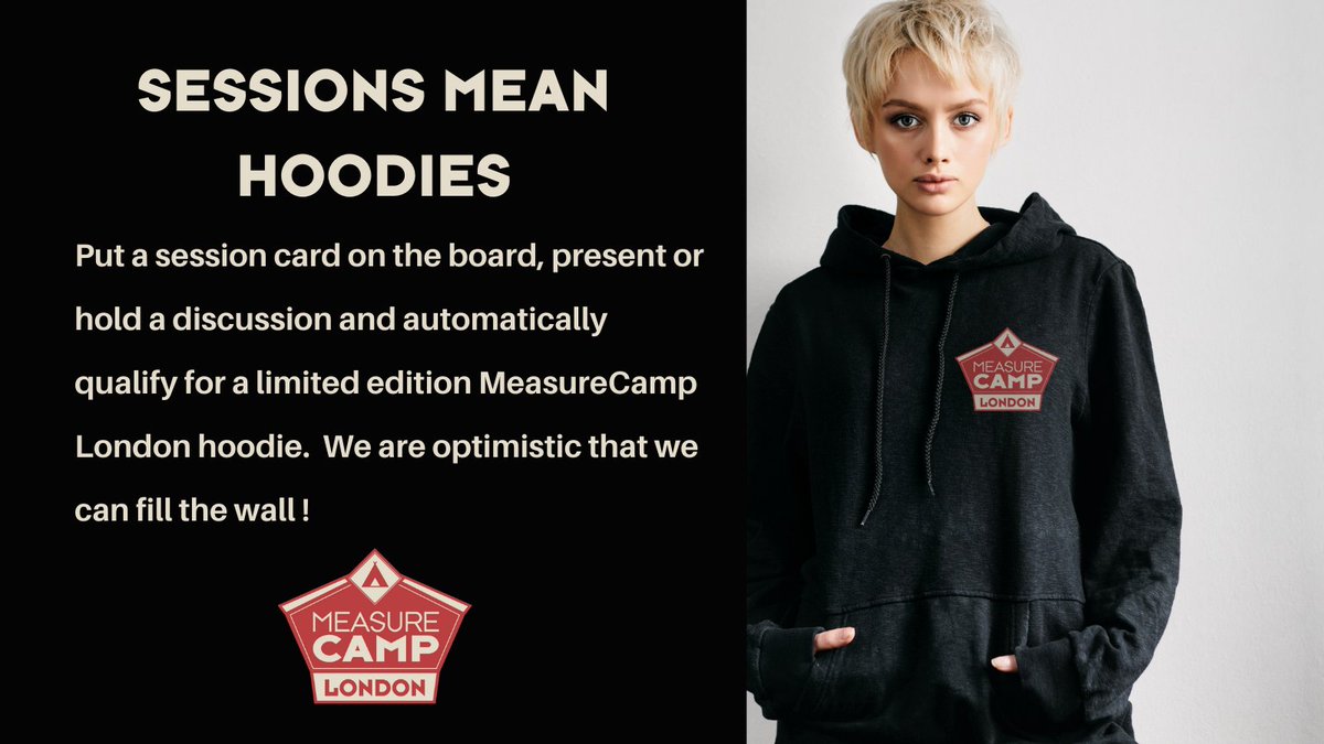 MeasureCampLDN's tweet photo. Anyone running a session at MEASURECAMP LONDON 15 gets a special 10th Anniversary Hoodie. Get thinking and don't forget to add your session to the online form https://t.co/AoM9e0sdqR #measurecamp #measurecampldn #london #ecom #10thbirthday https://t.co/he0rdjzdf4