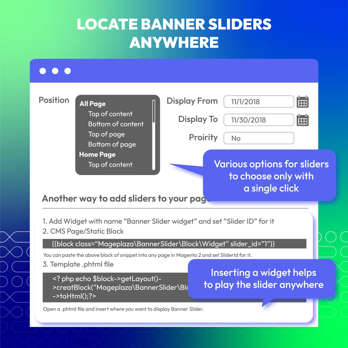 mageplaza's tweet image. Banner Slider is a tool for stores to display banners in sliders anywhere they want.
These banners can be customized with designs and effects easily in the backend. Stores can select available location options or insert widgets anywhere: bit.ly/3JknlX4
#bannerslider