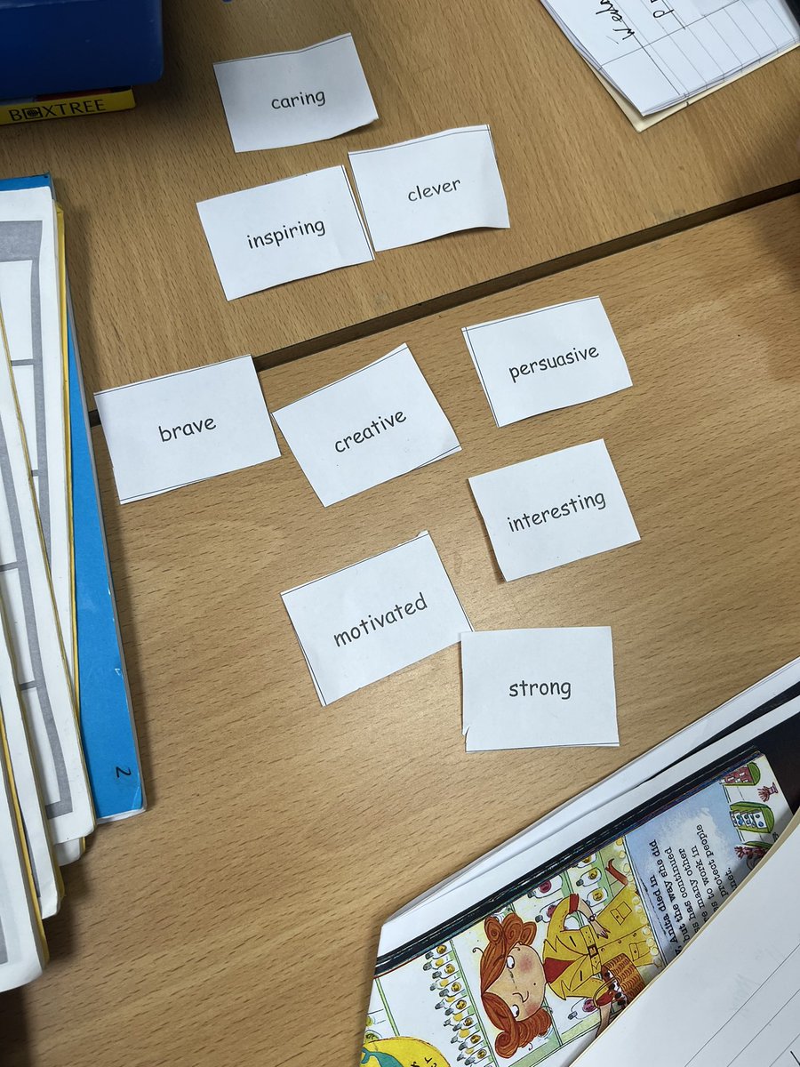 StBernardsep's tweet photo. Team 4 read about Anita Roddick and her impact on our planet. We created a “diamond 9” finding words we felt described her best. @TheLCUK #P2R #stbreading https://t.co/m2zmXQRRPw