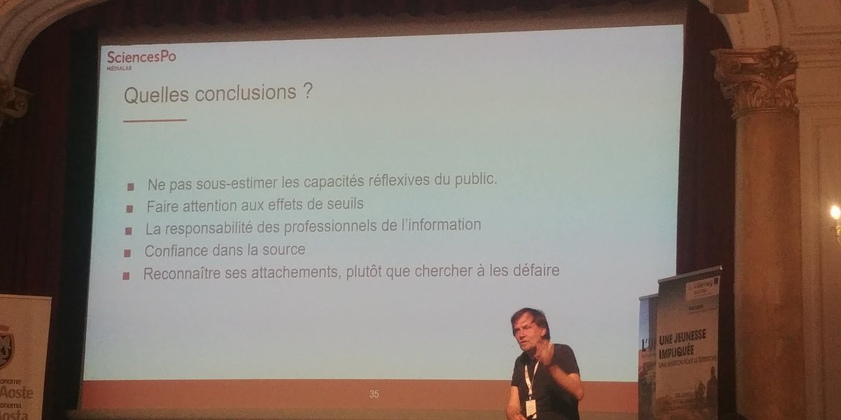 LucileBerland's tweet photo. Propos passionnants du sociologue Dominique Cardon @Karmacoma qui a démonté diverses idées reçues sur la désinformation 🚨 Une belle invitation pour les journalistes que nous sommes, à remettre en question certains postulats qui circulent depuis lgtps. #EMI
#EMIDIA @AssoFakeOff https://t.co/updVZdVZns