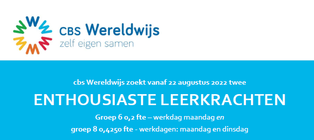 StCambium's tweet photo. Ben JIJ een van de nieuwe leerkrachten van CBS Wereldwijs? Solliciteer dan direct! #vacature #groep6 #groep8 #basisonderwijs https://t.co/YmidERRxEr https://t.co/9pouZCsdlD