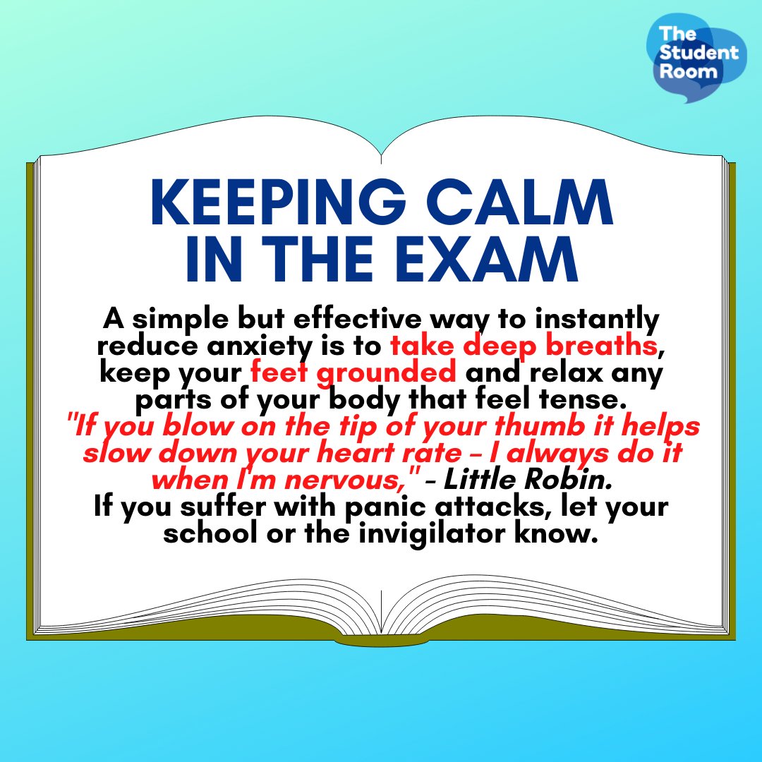 thestudentroom's tweet image. Here are some more tips to keep calm in the exam 👇 for the full guide, click here: bit.ly/3CIg3dW   🙌🙌

#ExamGuide #RevisionGuide #Exams #Revision #Students #TheStudentRoom