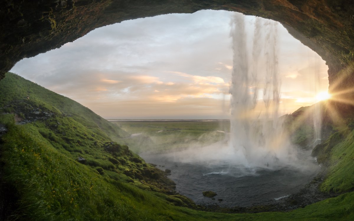You can take a road trip to Seljandsfoss, which is located a few meters from the ring road on the south coast. A cavern behind the waterfall allows visitors to walk behind it. 
@joshuasortino 
 #iceland #campeasyiceland #roadtrip #vanlife #naturephotography #nature #waterfall